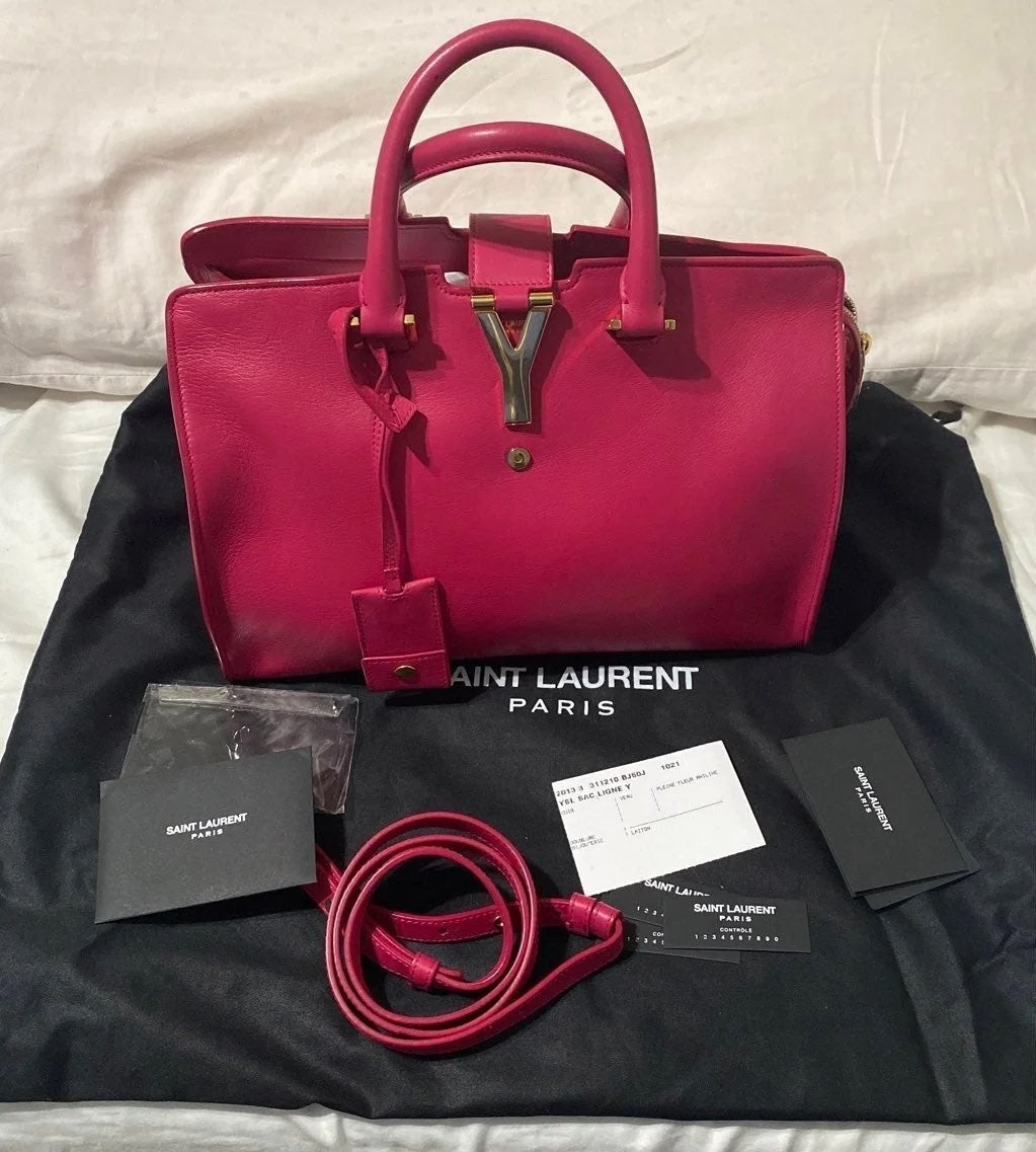 Yves Saint Laurent Pink Cabas Chyc Leath