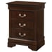 Louis Phillipe 3 Drawer Nightstand - Cappuccino