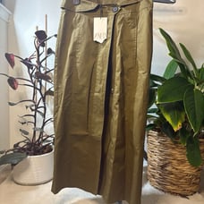 (ZARA) Army green Mid-rise midi skirt