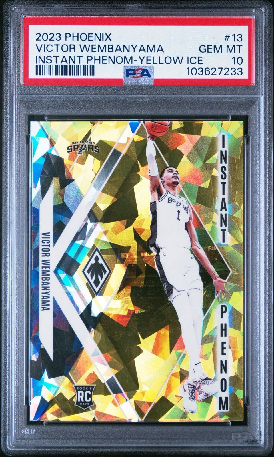 2023-24 Panini Phoenix - Instant Phenom Yellow Ice #13 Victor Wembanyama /175..