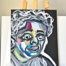 Scared little boy 16x20 painting
