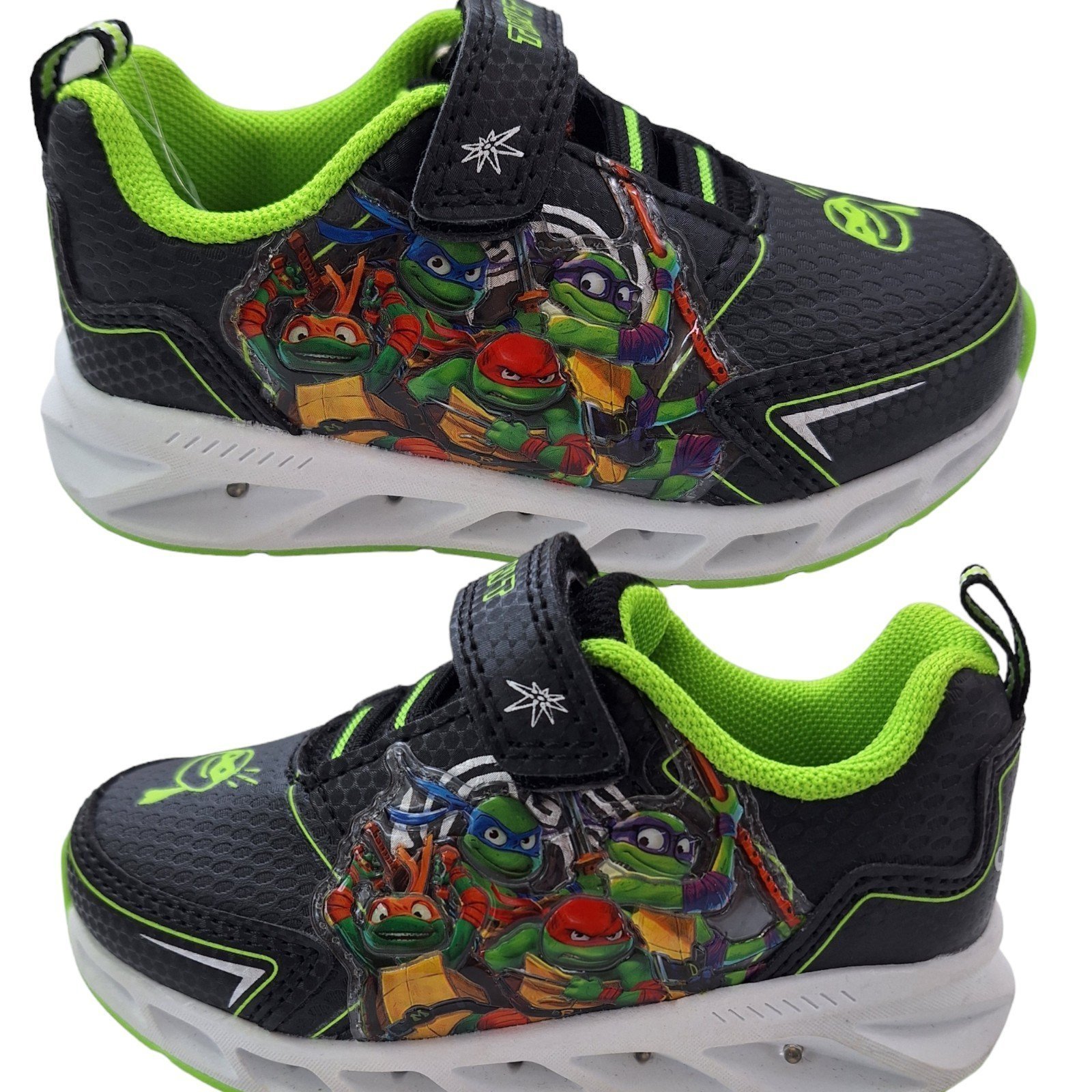 TMNT Teenage Mutant Ninja Turtles Boys Sneakers Toddlers Size 7 Light-up Shoes