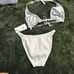 NWT Shan Swimwear Eva Bikini and Bottom Metallic silver faux leather size 6