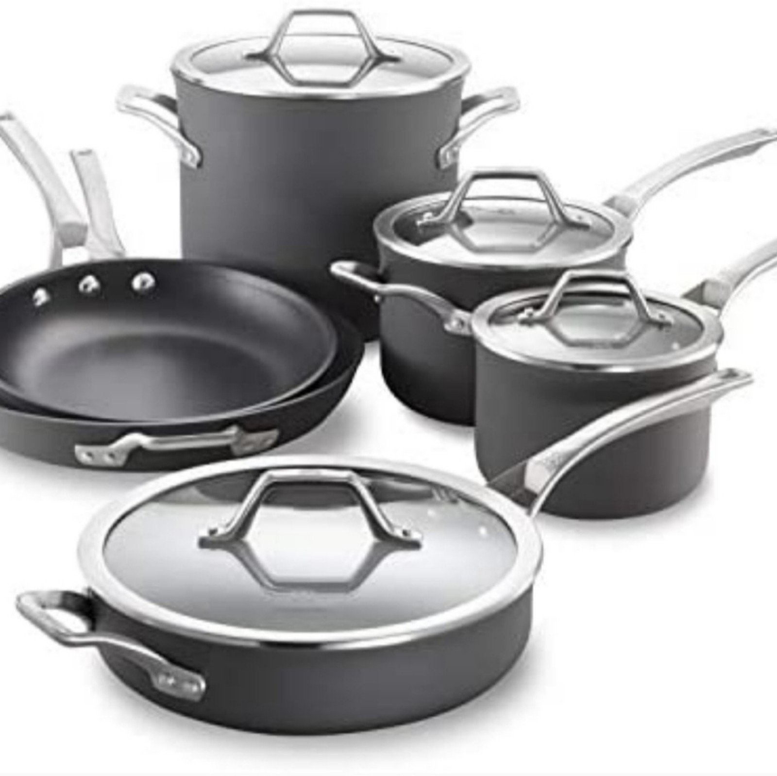 Calphalon Signature Hard-Anodized Nonstick 10-Piece Cookware Pot & Pan Set