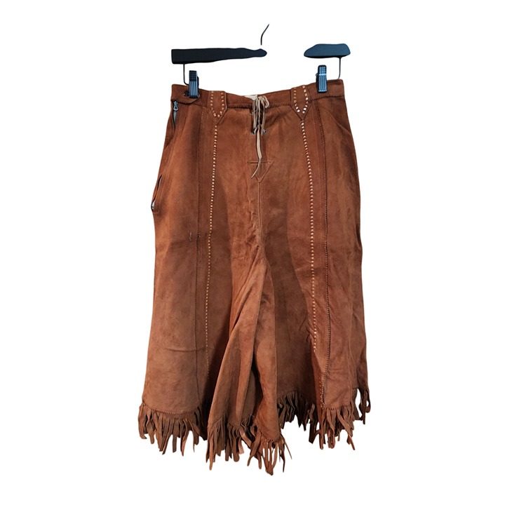 Vintage/antique Miller Western Wear women's rodeo Coulotte suede skirt 1950's