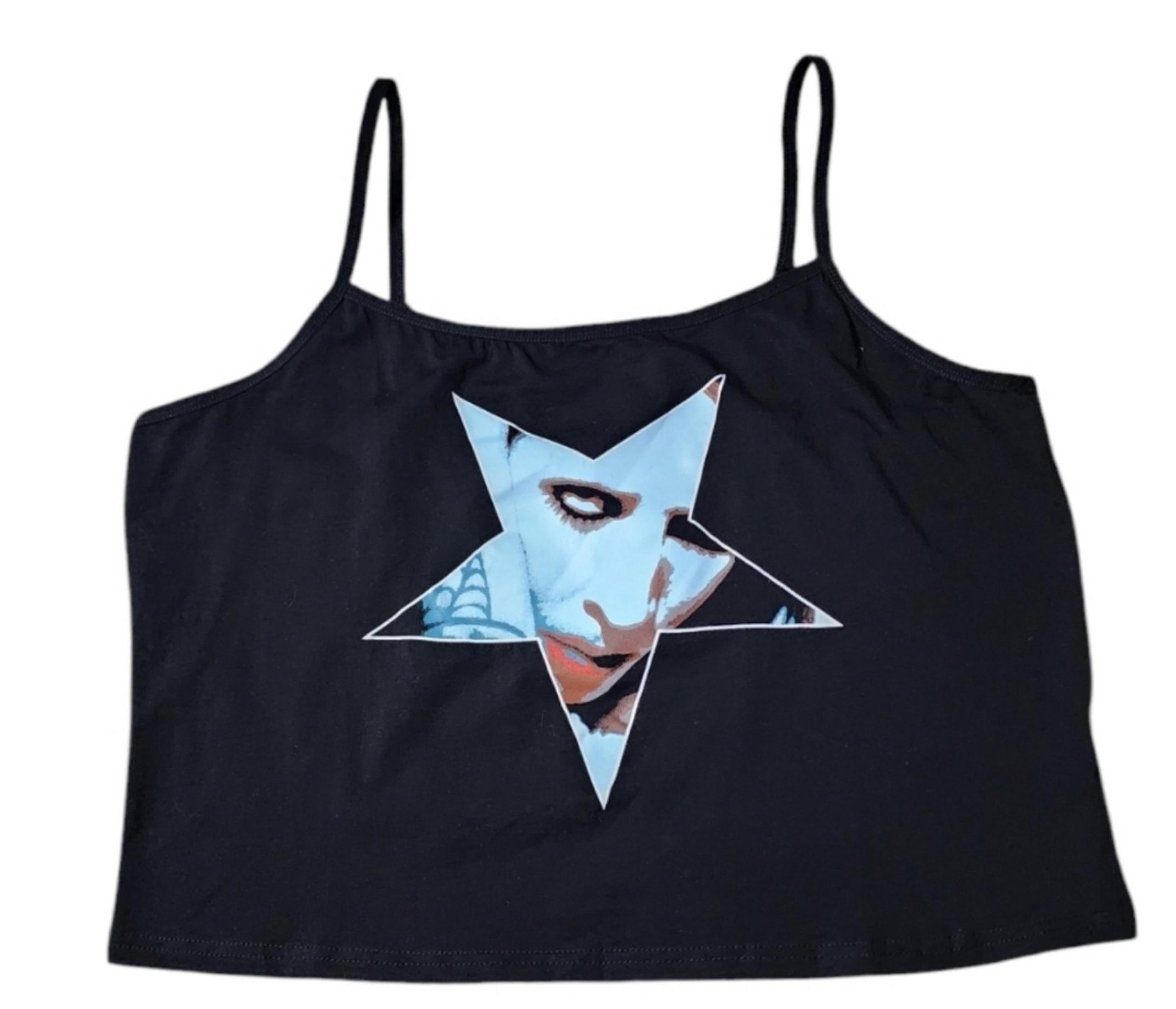 Dolls Kill Marilyn Manson Colab Crop Top Spaghetti strap shirt