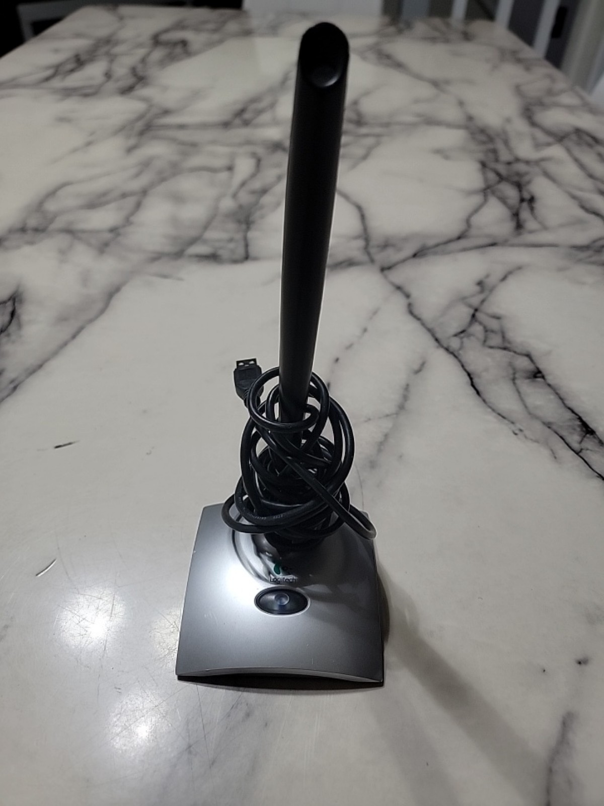 Logitech USB Wired Desktop Microphone Black/Silver Works Great Clean