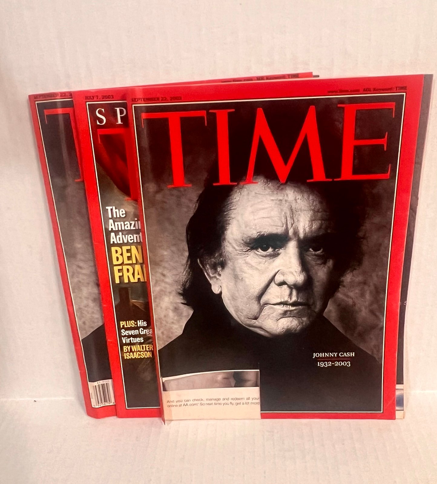 RARE Time Magazine Johnny Cash Ben Franklin Lot 2003
