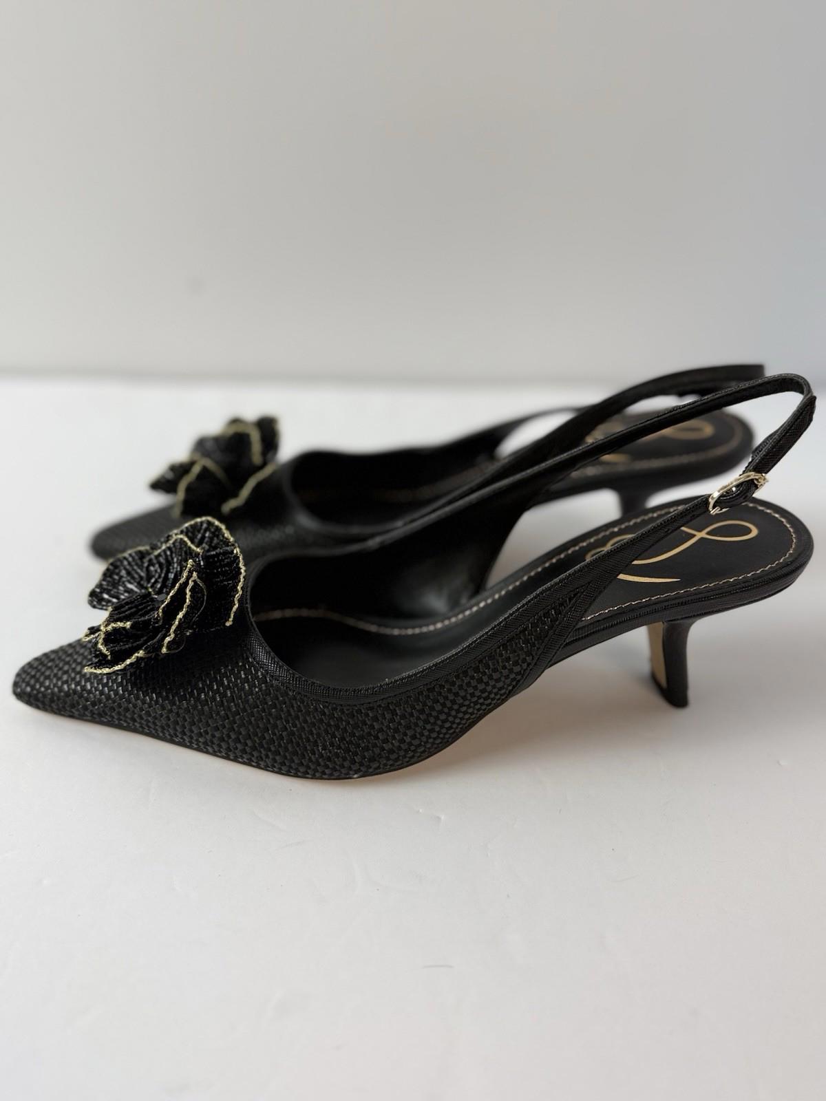 Sam Edelman Shoes Party Bianka Flora Pump Black Size 7 Wedding Heels