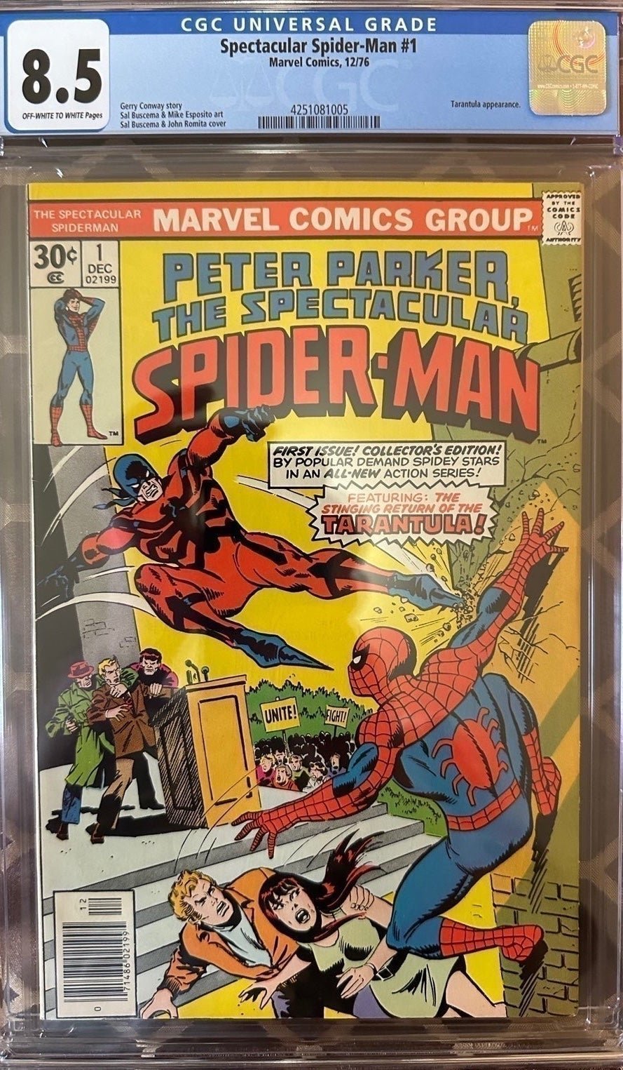 Peter Parker Soectacular Spider-Man 1 CGC 8.5