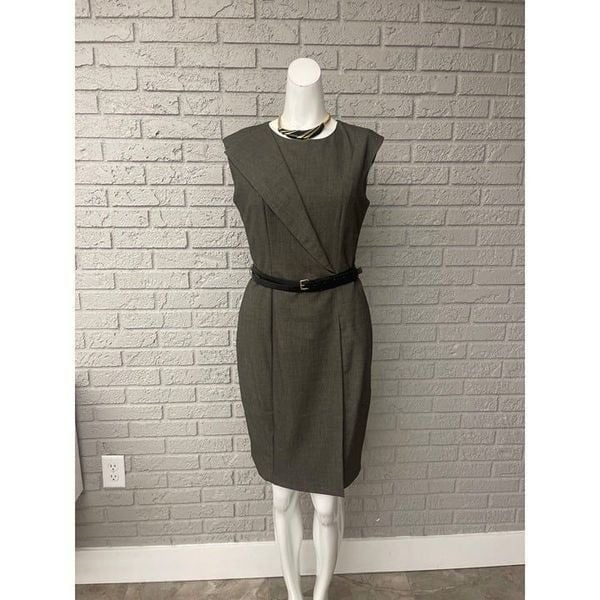 Calvin Klein Fold-Over Front Sleeveless Sheath Dress Size 4
