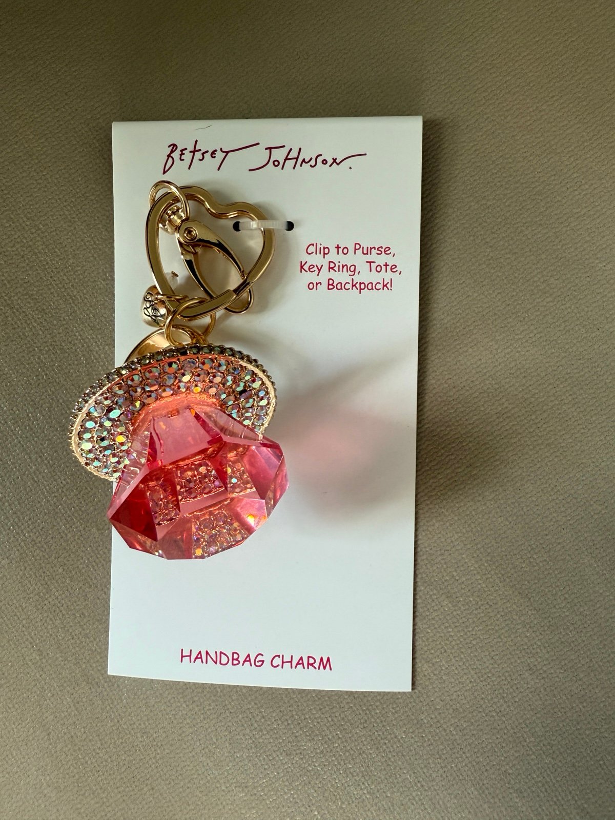 Betsey Johnson Ring Pop diamond Keychain