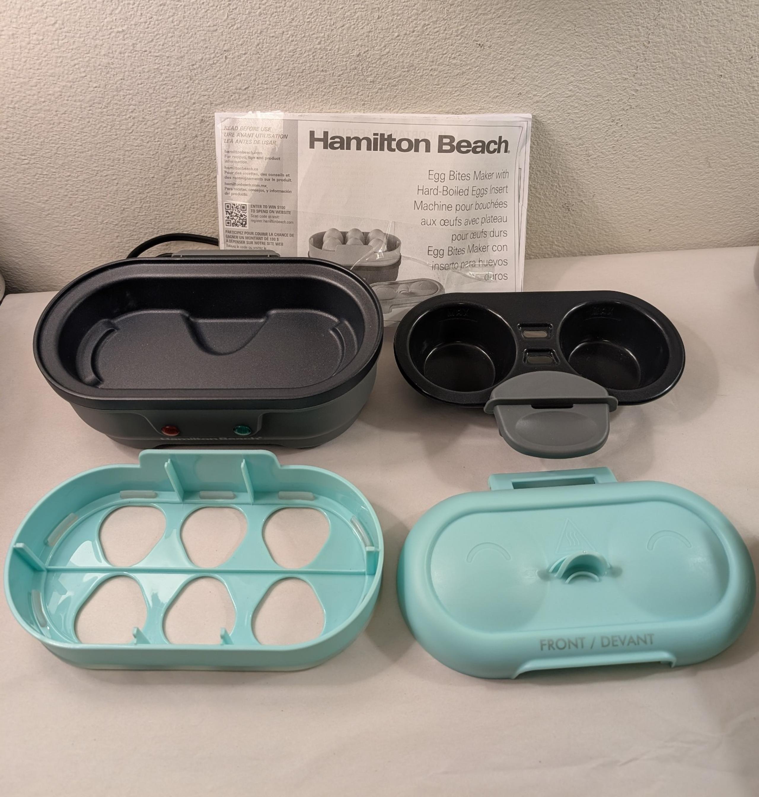 Hamilton Beach Electric Egg Bite Maker, Hard Boiled Egg Cooker & Poacher (VS06)