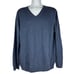GAP Men's Extra Fine Merino Wool V-Neck Pullover Sweater Size XL Blue Long Sleev