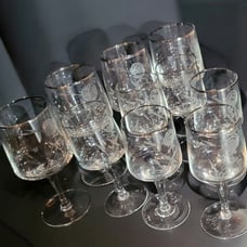 Crystal glasses West Germany silver rim Set of 10