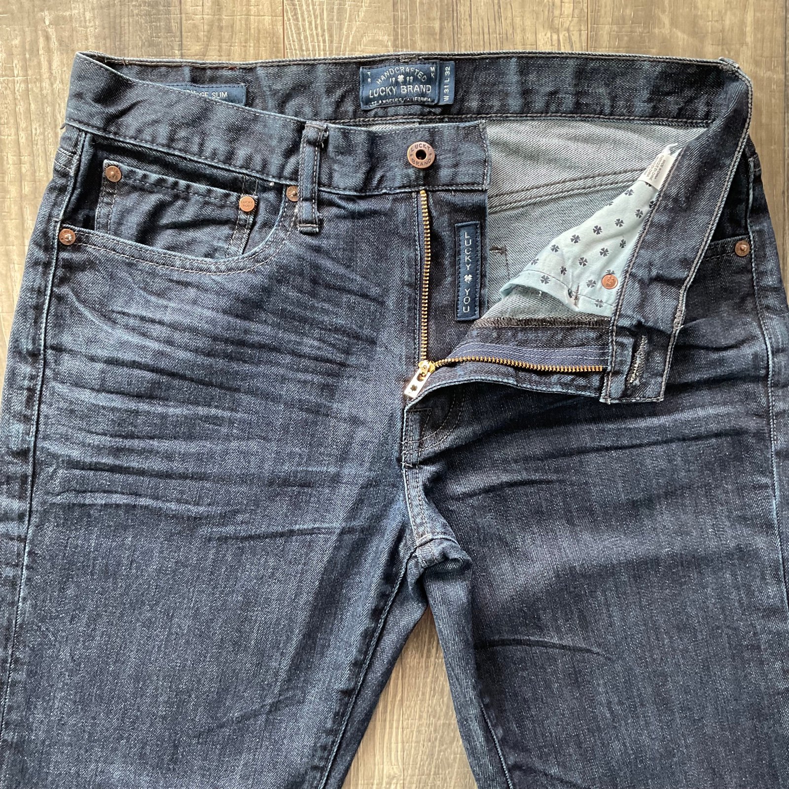 Lucky Brand 121 Heritage Slim Jeans Men's 31x32 Blue Dark Wash Stretch 7M12119
