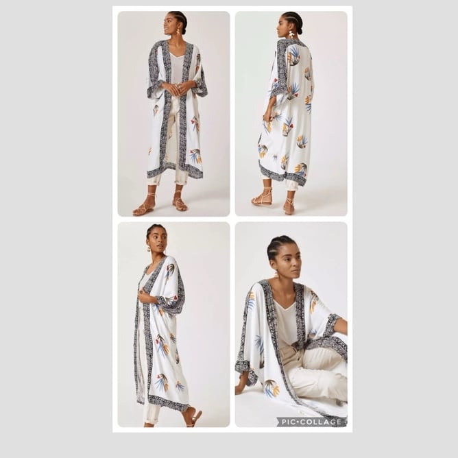Anthropologie Bel Kazan Floral Kimono Duster OS 278