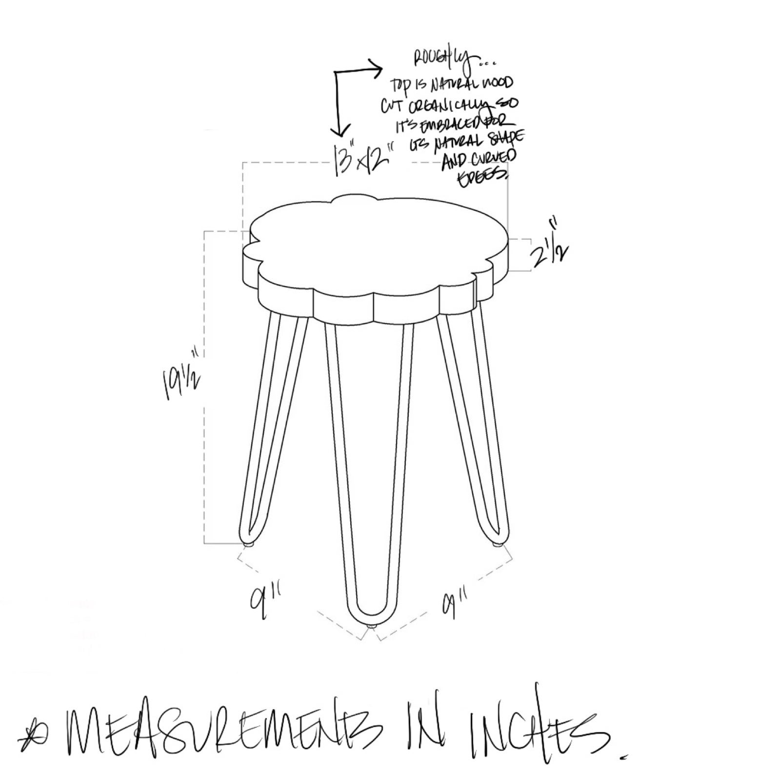 Accent End Table - Natural Wood Live Edge End Table 47