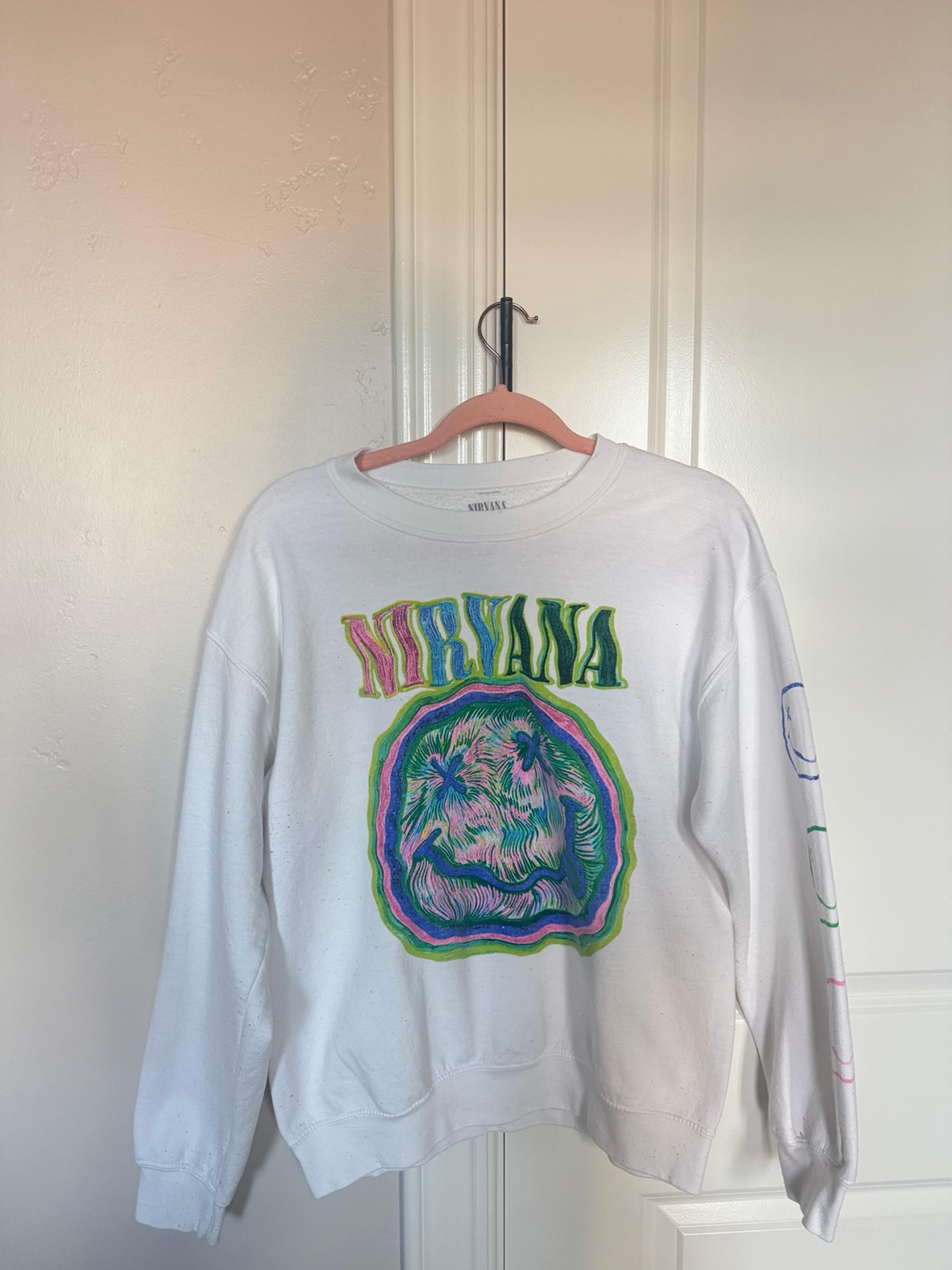 White Nirvana Graphic Crewneck