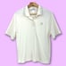Jantzen XL Womens AMERICAN VINTAGE 70s Cream Floral Polo Shirt