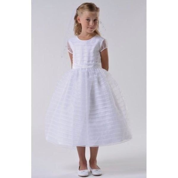 Us Angels white sheer/embellished formal dress sz 10
