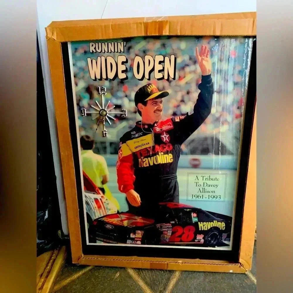 Davey Allison NASCAR Tribute Wall Clock - Runnin' Wide Open