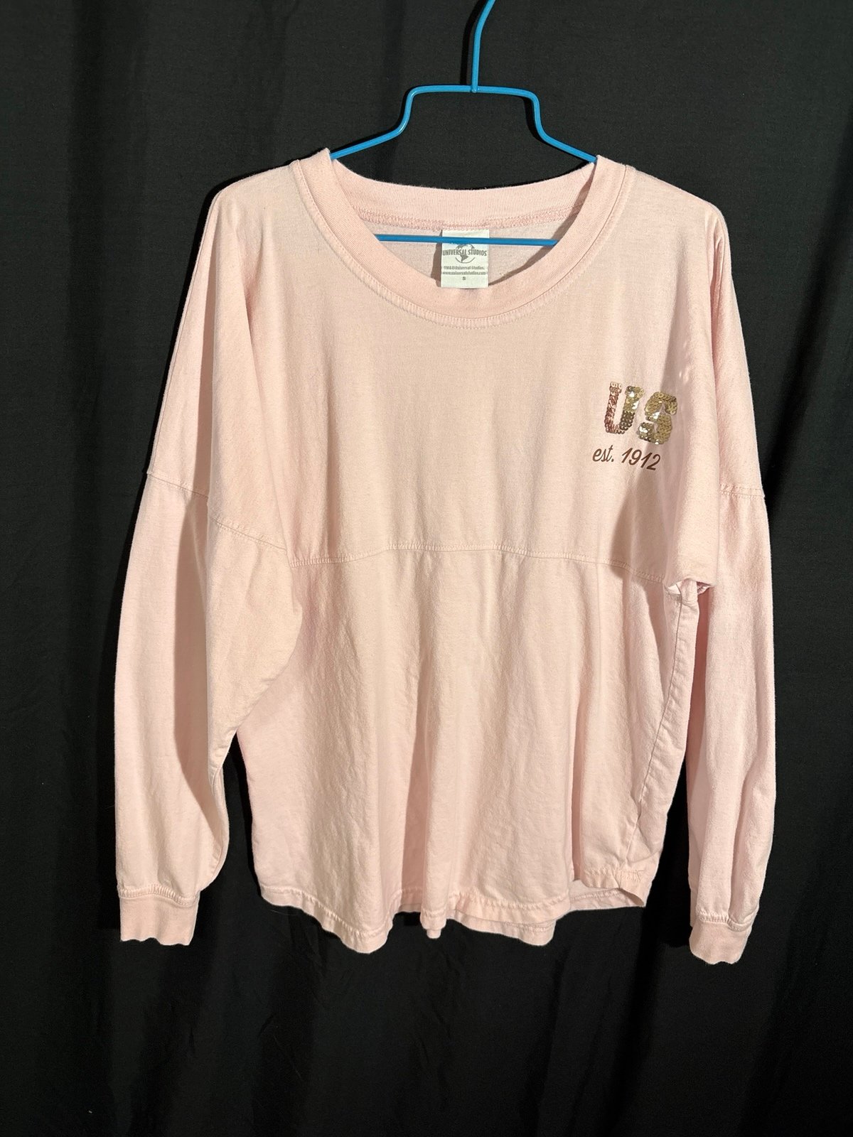 Universal Studios long sleeve pink shirt with sequence