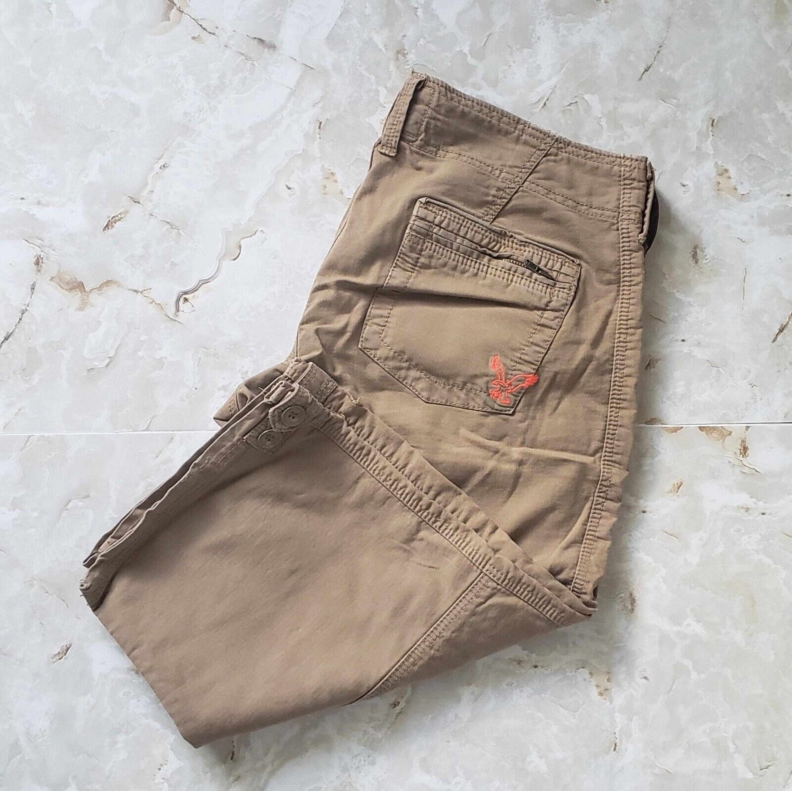 Nwot American Eagle Cargo Shorts Women's 6 Khaki 2000s Utility Vtg Preppy Low Ri