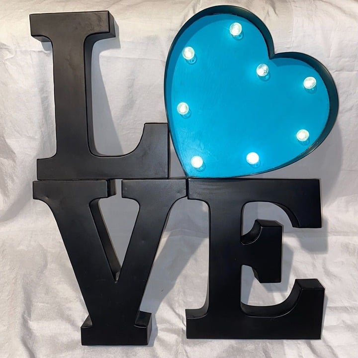 Hobby Lobby Home Accents LOVE Light Up Metal Sign 22 x24'