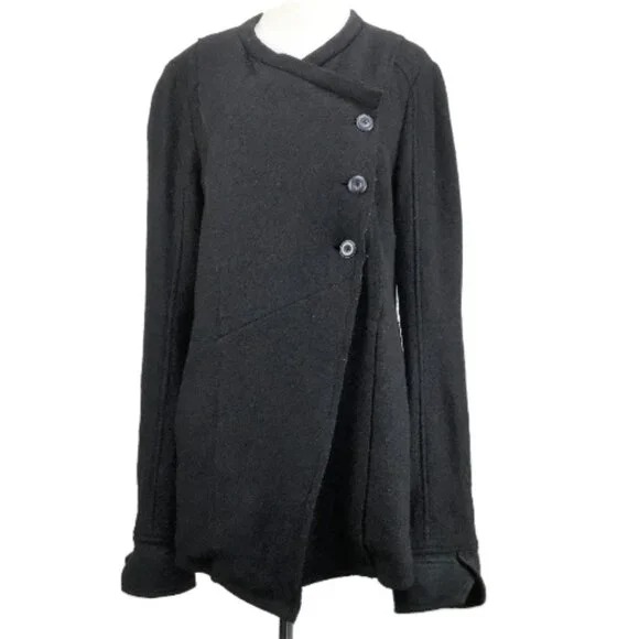 Free People Black Wool Blend Coat 10