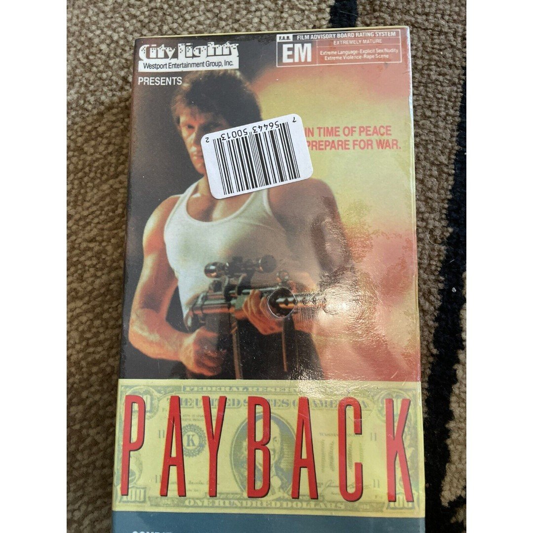 Payback 1988 VHS Movie “Rare” Yellow Edition Sealed