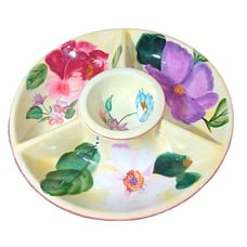 Pfaltzgraff 16 Flower Market Large Serving Center Bowl Set Chip Dip Tray Dish