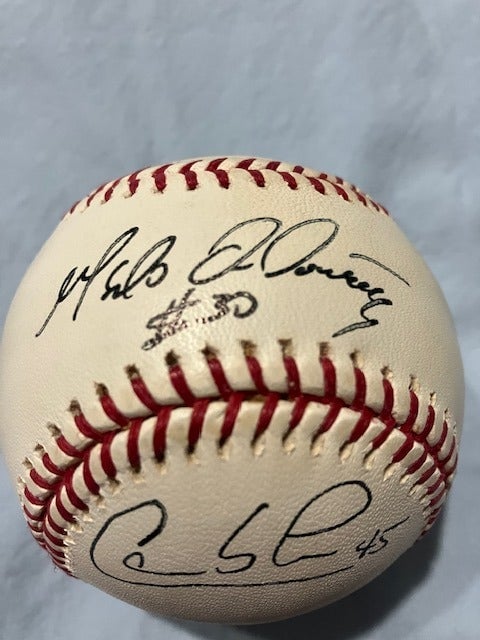 Magglio Ordonez and Carlos Lee autographed MLB baseball