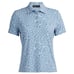 G/FORE Womens Golf Polo Blue Distorted Check Silky Tech Nylon Short Sleeve Shirt