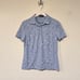 G/FORE Womens Golf Polo Blue Distorted Check Silky Tech Nylon Short Sleeve Shirt