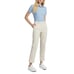 G/FORE Womens Golf Polo Blue Distorted Check Silky Tech Nylon Short Sleeve Shirt