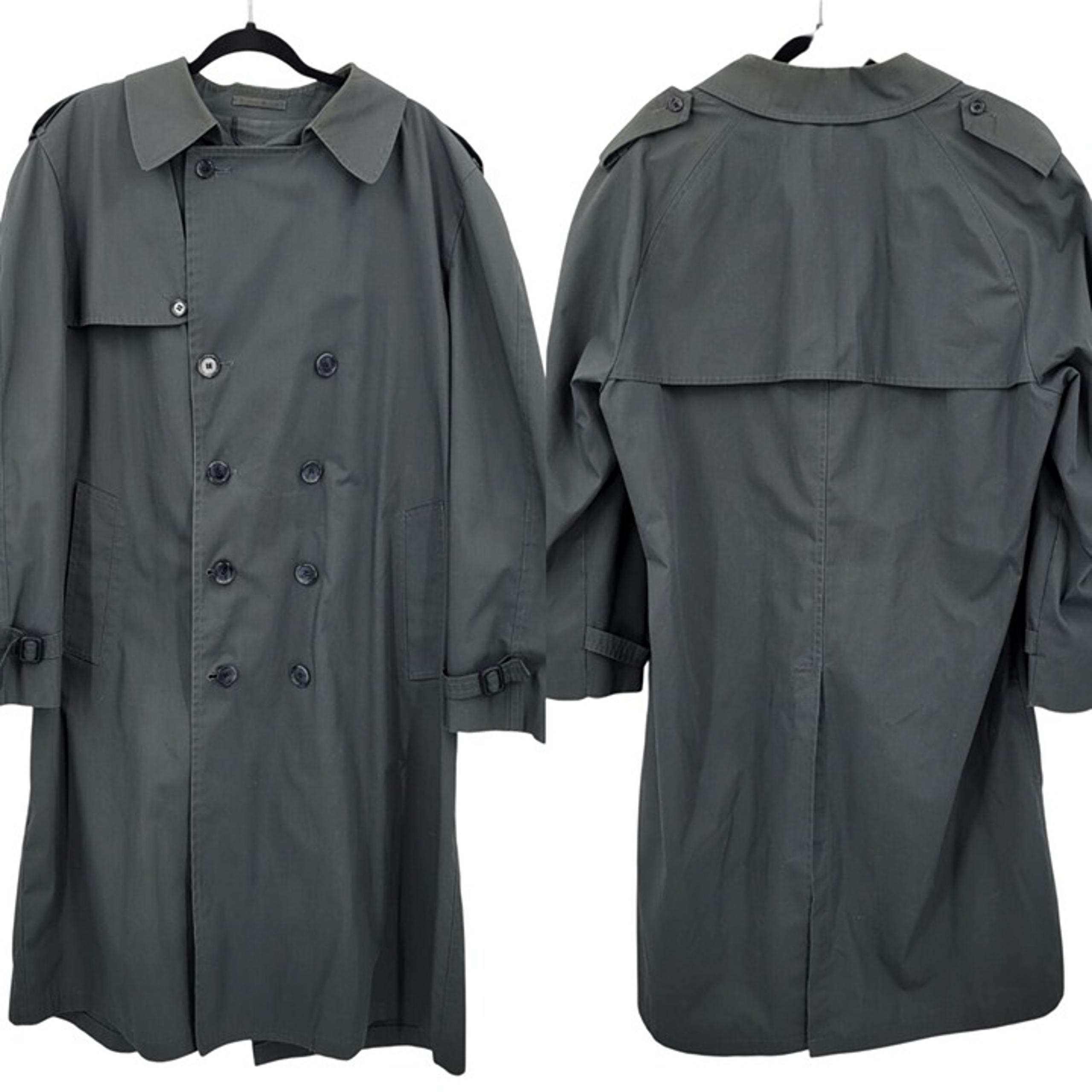 Vtg London Fog Mens Double-Breasted Trench Coat 44 Regular Gray Sailor Back City