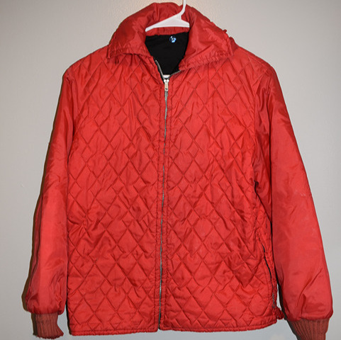 Vintage 1950s Red Quilted Racing Jacket Rockabilly Small Mens