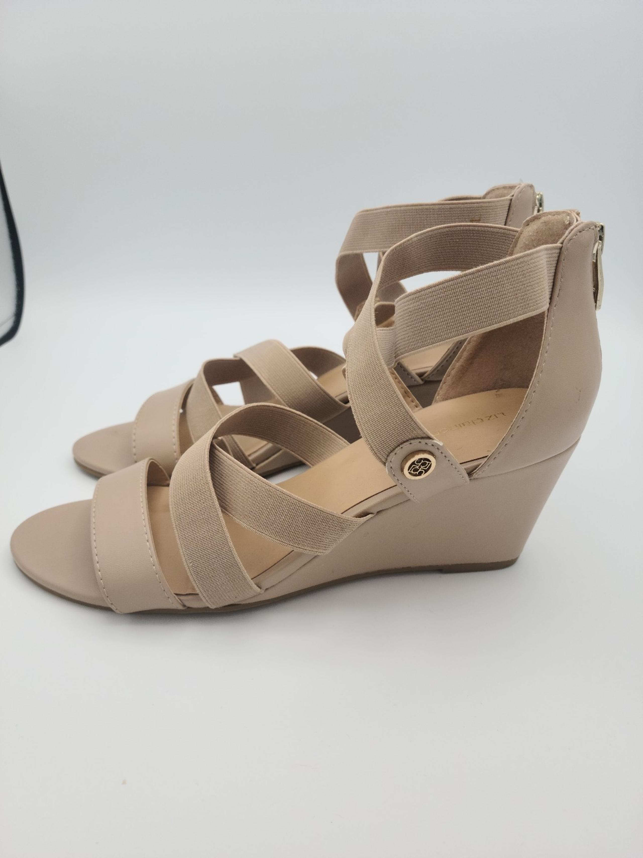 Liz Claiborne Nude Strappy Wedge Sandal