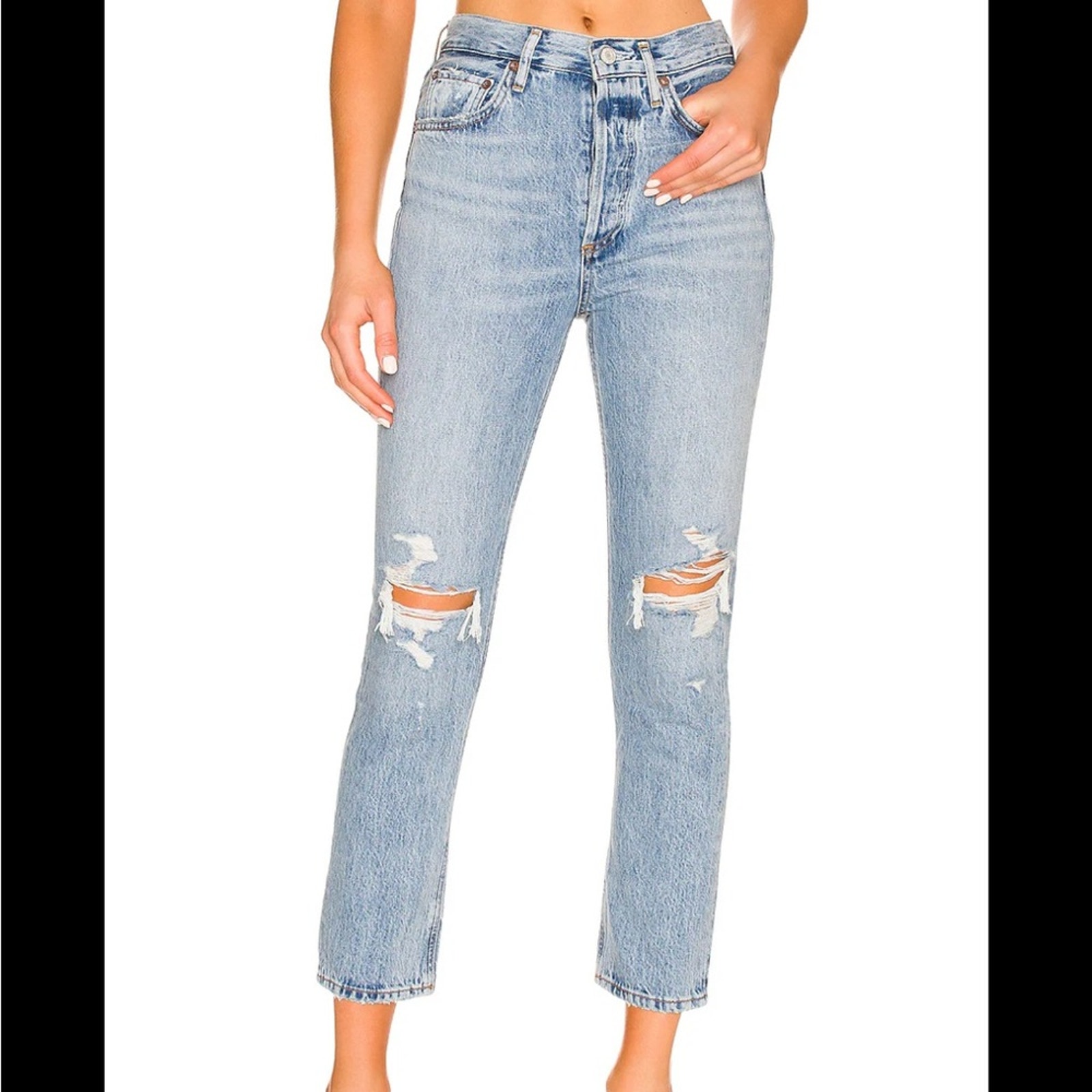 Agolde Riley Distressed Crop Jeans Sz 24