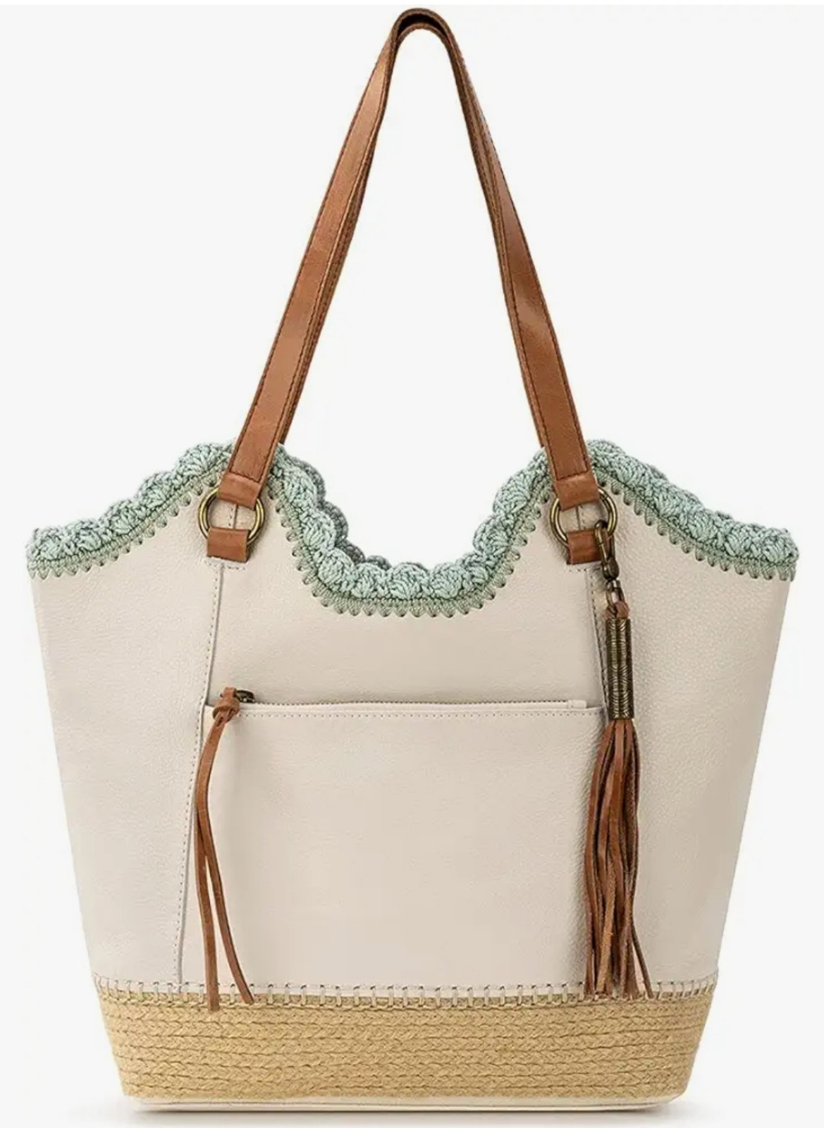 Sierra Leather Shopper Stone Espadrille