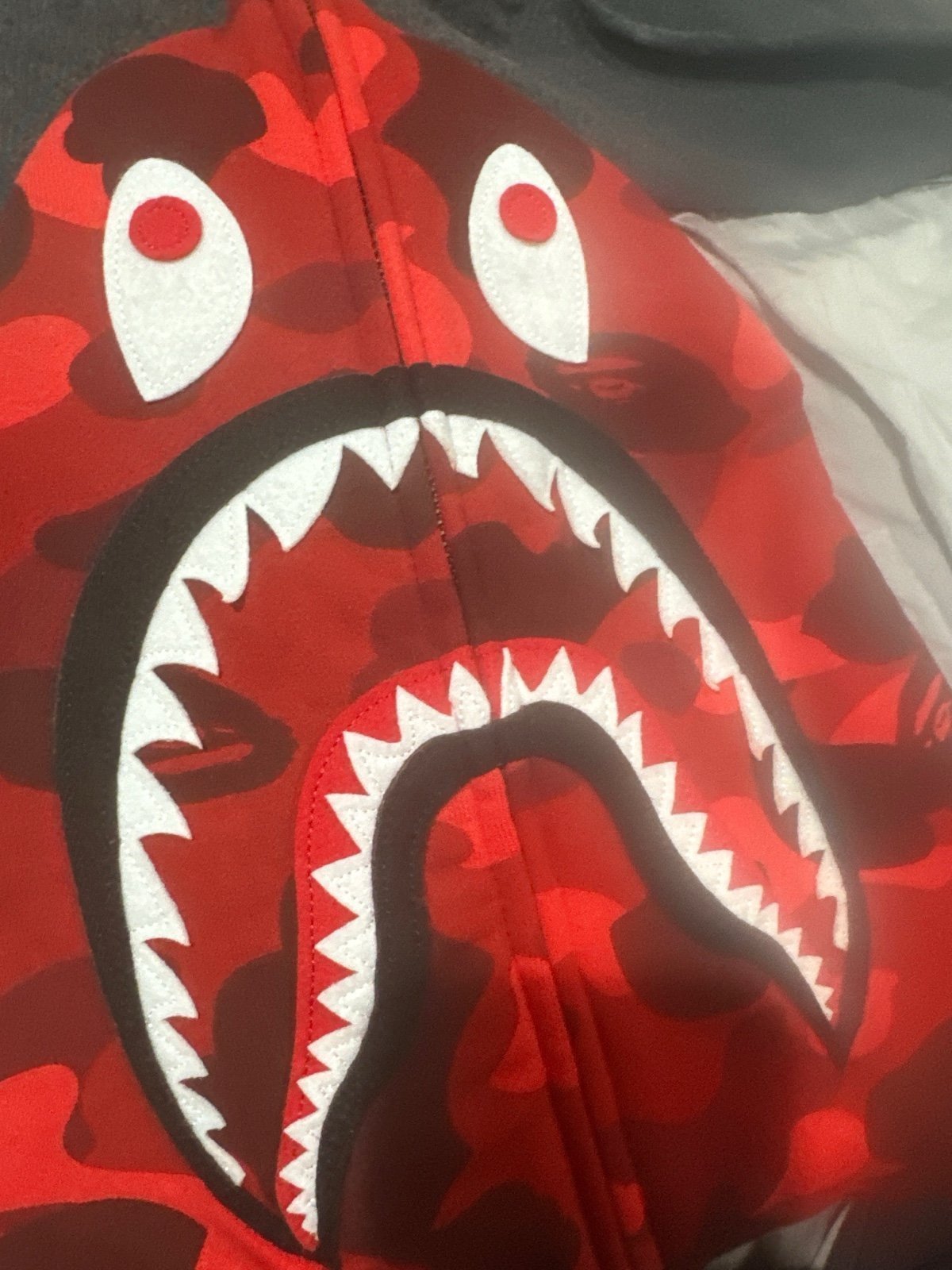 Red camo abc shark hoodie