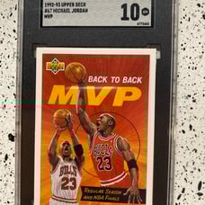1992 UPPER DECK MVP #67 MICHAEL JORDAN BULLS HOF SGC 10
