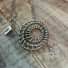 Karine Sultan Silver Tone Pendant Necklace NEW