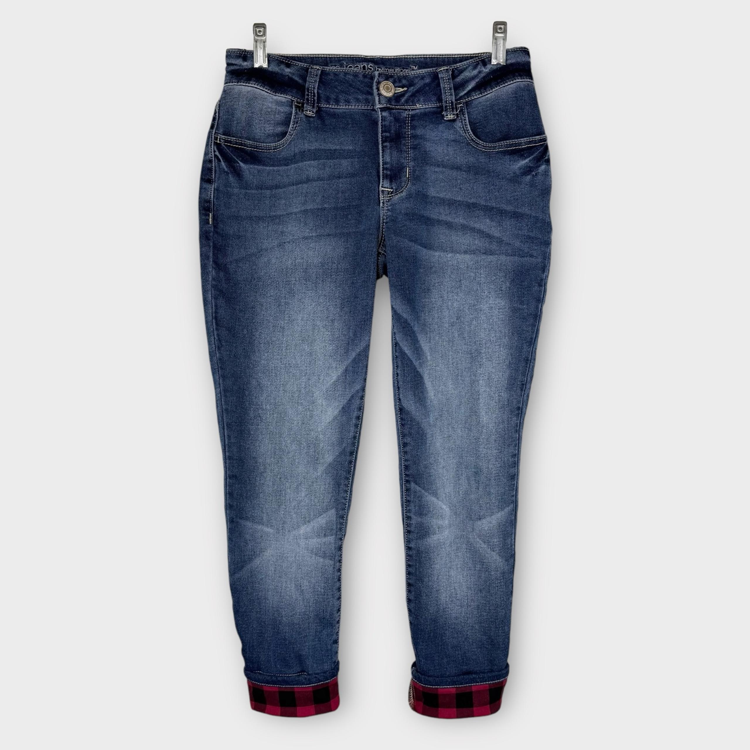 Maurices Plaid Cuff Super Soft Mid Rise Jeggings S Buffalo Check Cropped Jeans