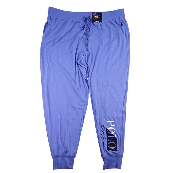 Polo Ralph Lauren Mens Big & Tall Blue Logo Pony Sleep Jogger Lounge Pants 4XB