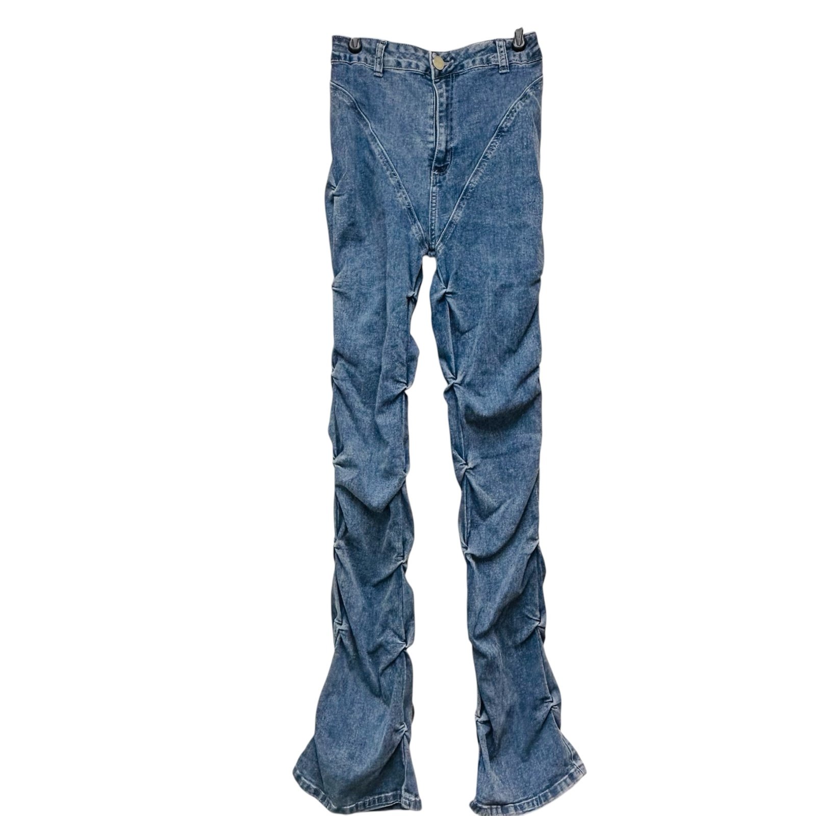 Maniere De Voir Tacked Cinch Flare Jeans sz 8