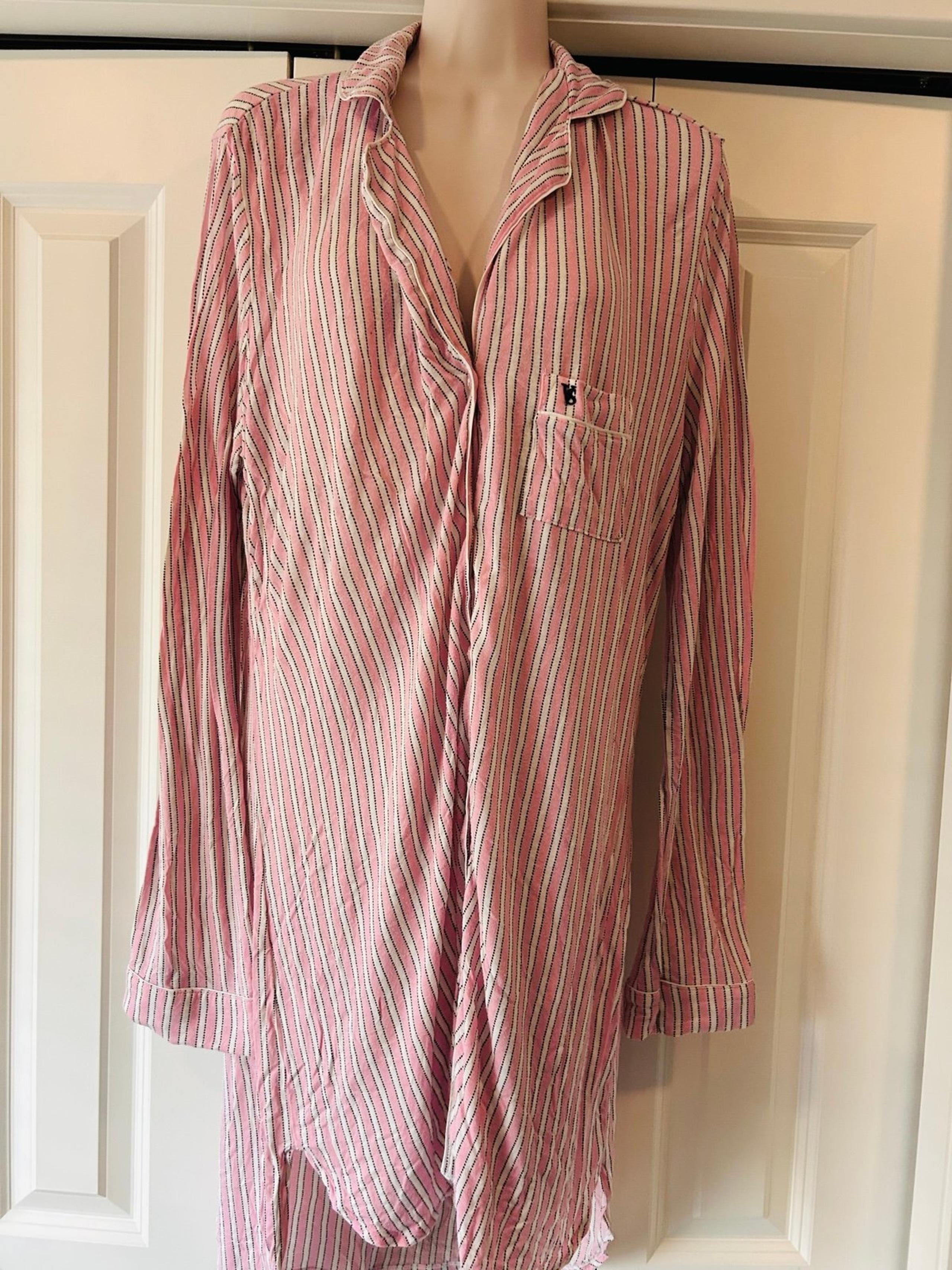 Victoria’s Secret VS pink stripe nightgown sleep shirt pajama pj small