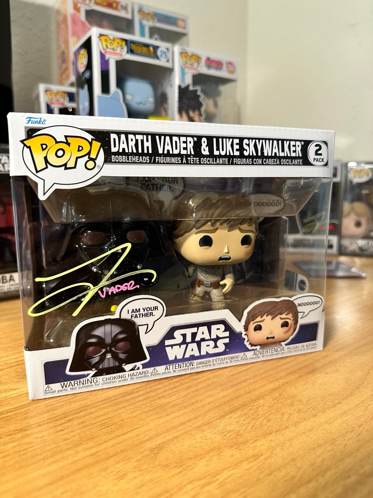 Tom O’Connell Signed Darth Vader & Luke Skywalker Star Wars Pop! SWAU Certified