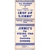 Jimmie's Jip Joint Jim Jesse James Lacey Webster WI Vintage Matchbook SD2-Y12